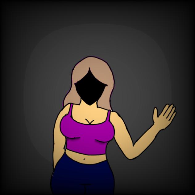 faceless woman waving