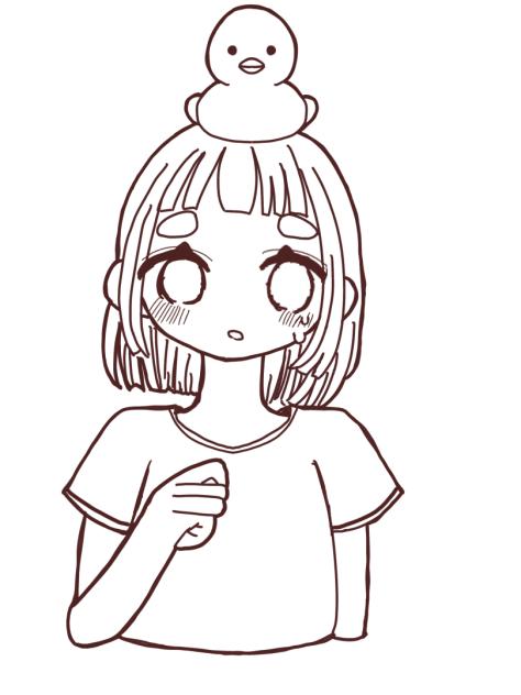 アヒル⁈  線画