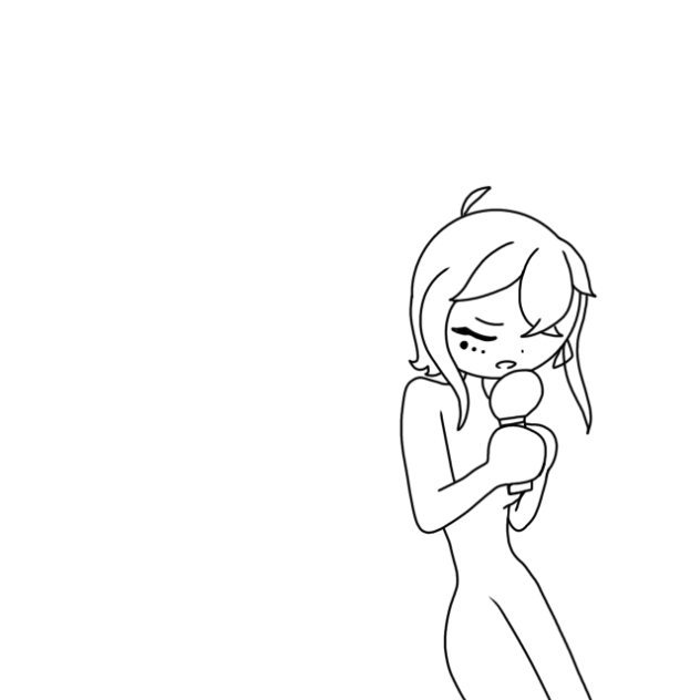 Goofy Animation of Girl Singing