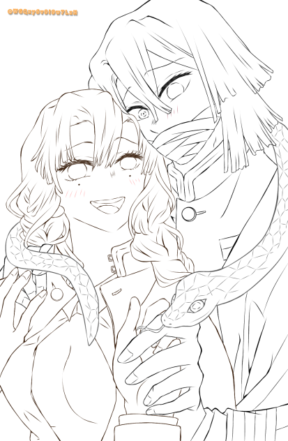 甘露寺蜜璃 生誕祭 線画