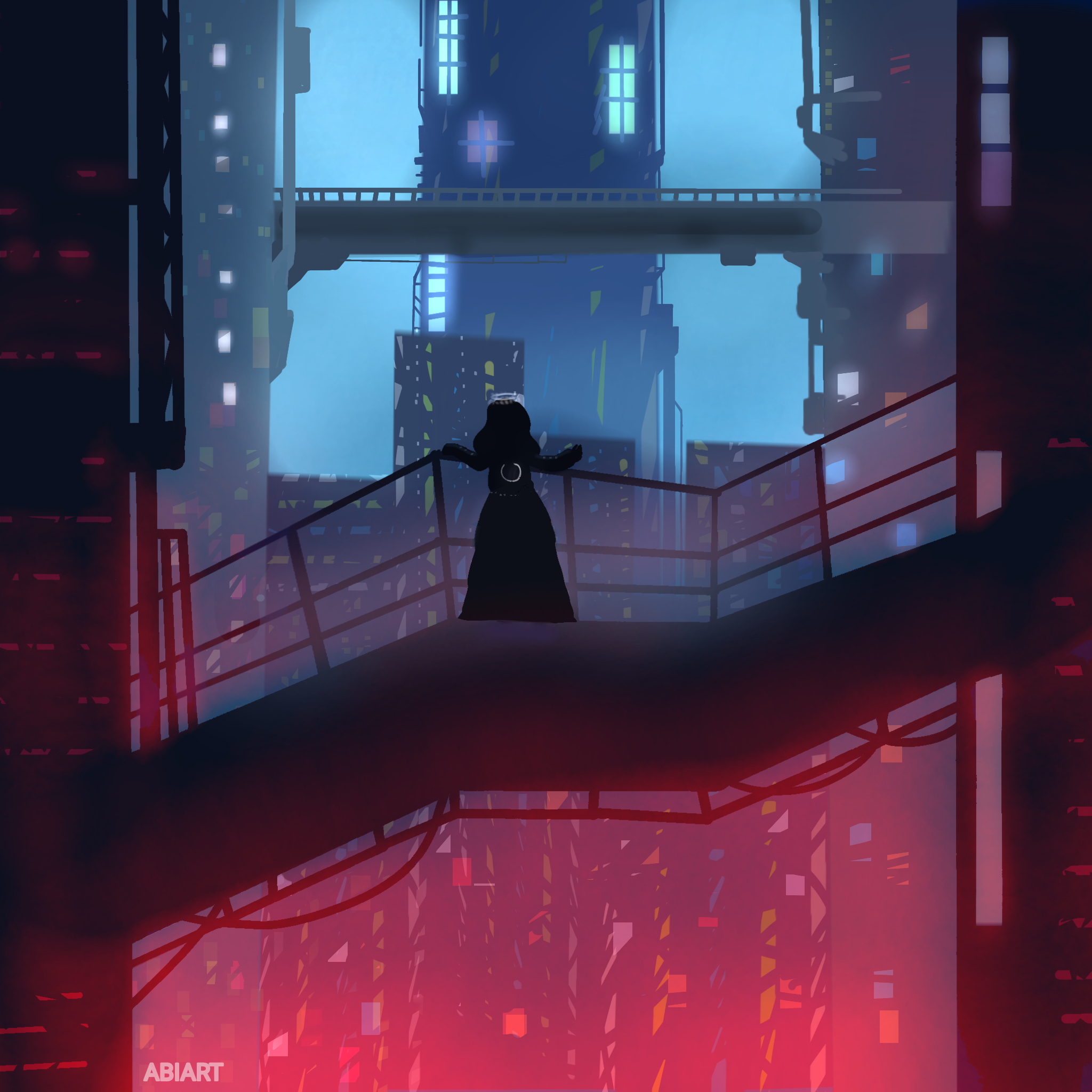 sci-fi city - ibisPaint