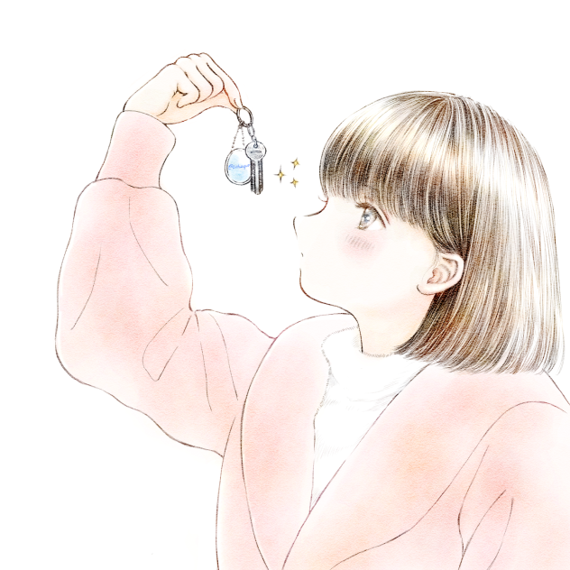 彼氏から貰った合鍵何回も見ちゃう女の子。