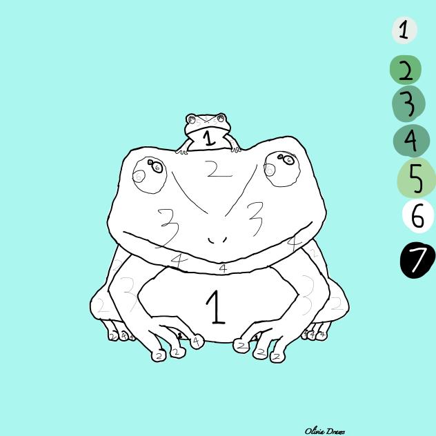 Mother and baby frog coloring page