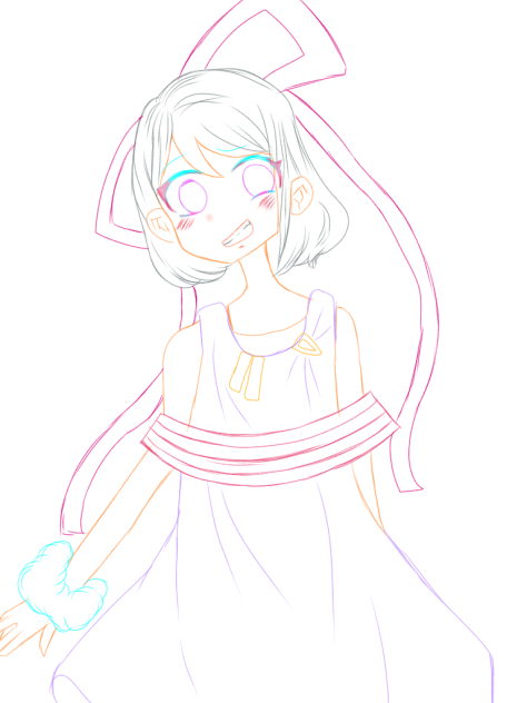 雨星雲虹 線画色付き