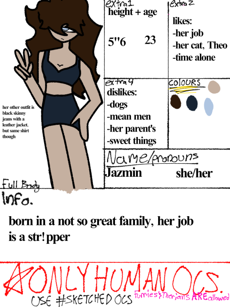 character for sketched