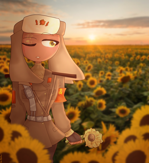 Sunflower fields -- Countryhumans