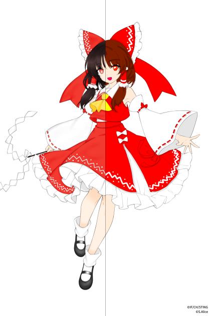 霊夢で塗り方比較！