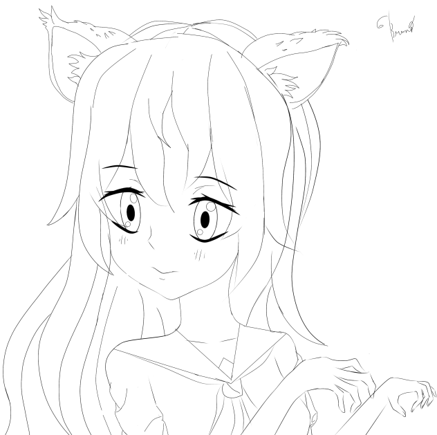 traced neko girl