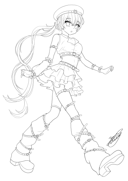 ベルトガール（線画）