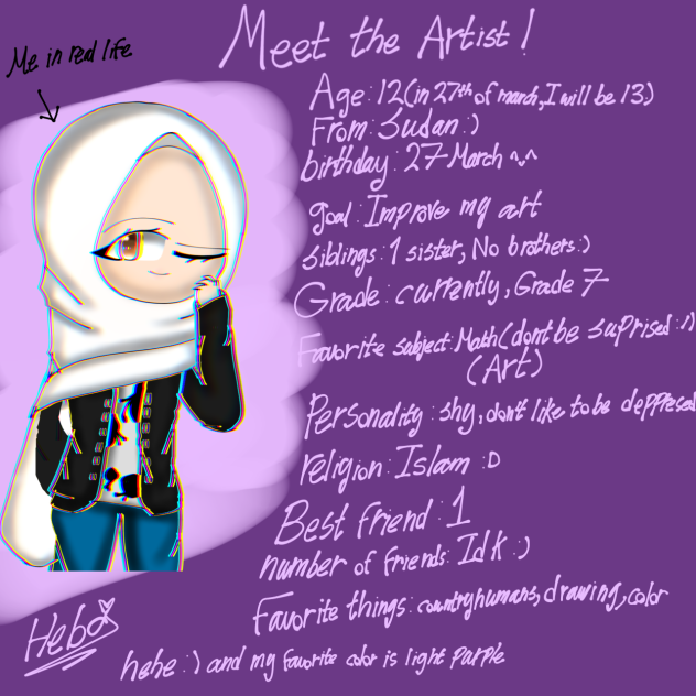 Meet the artist (me in real life)