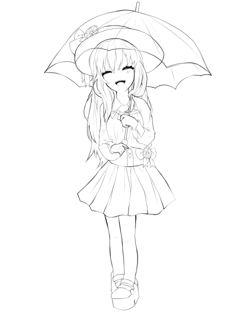 線画、