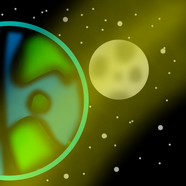 earth and moon in galaxy.