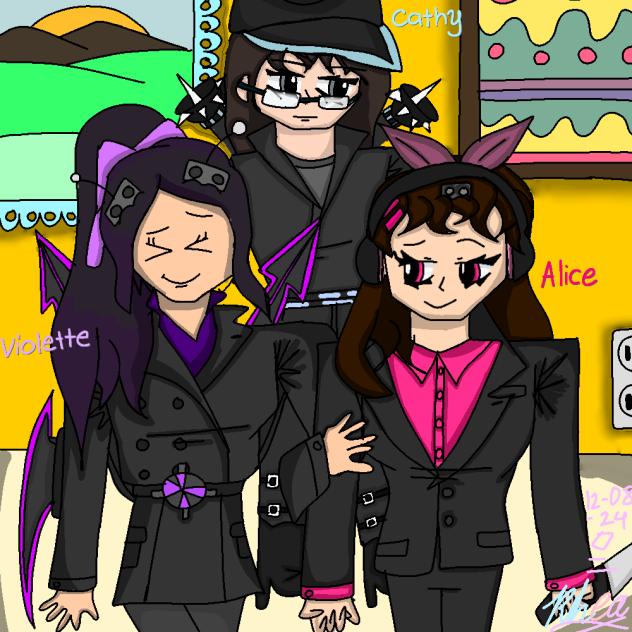 Lady trio 🩵🩷💜