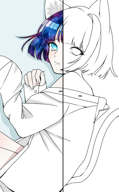 半分塗ってー！！