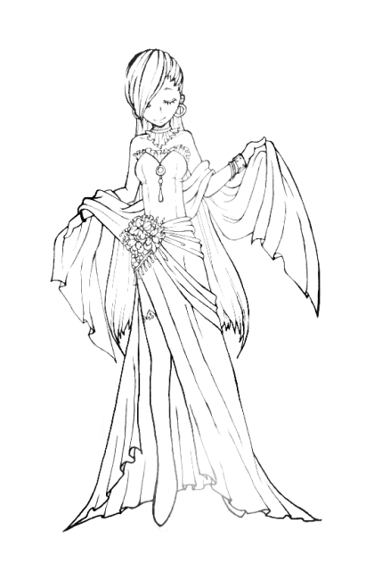 雅な女性(塗ってください)