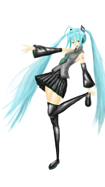 初音ミク氏を描いて見ました。
