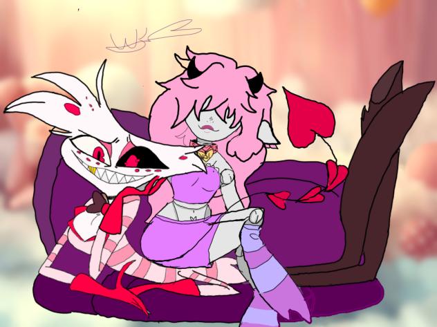 Hazbin hotel, angel dust and bunny