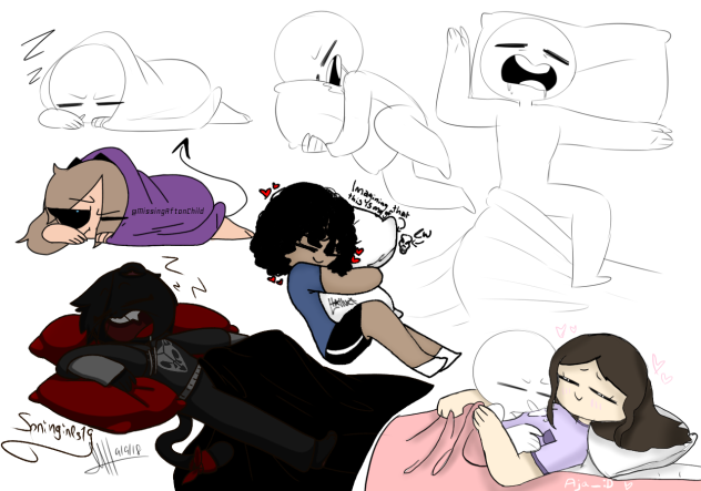 sleeping poses collab