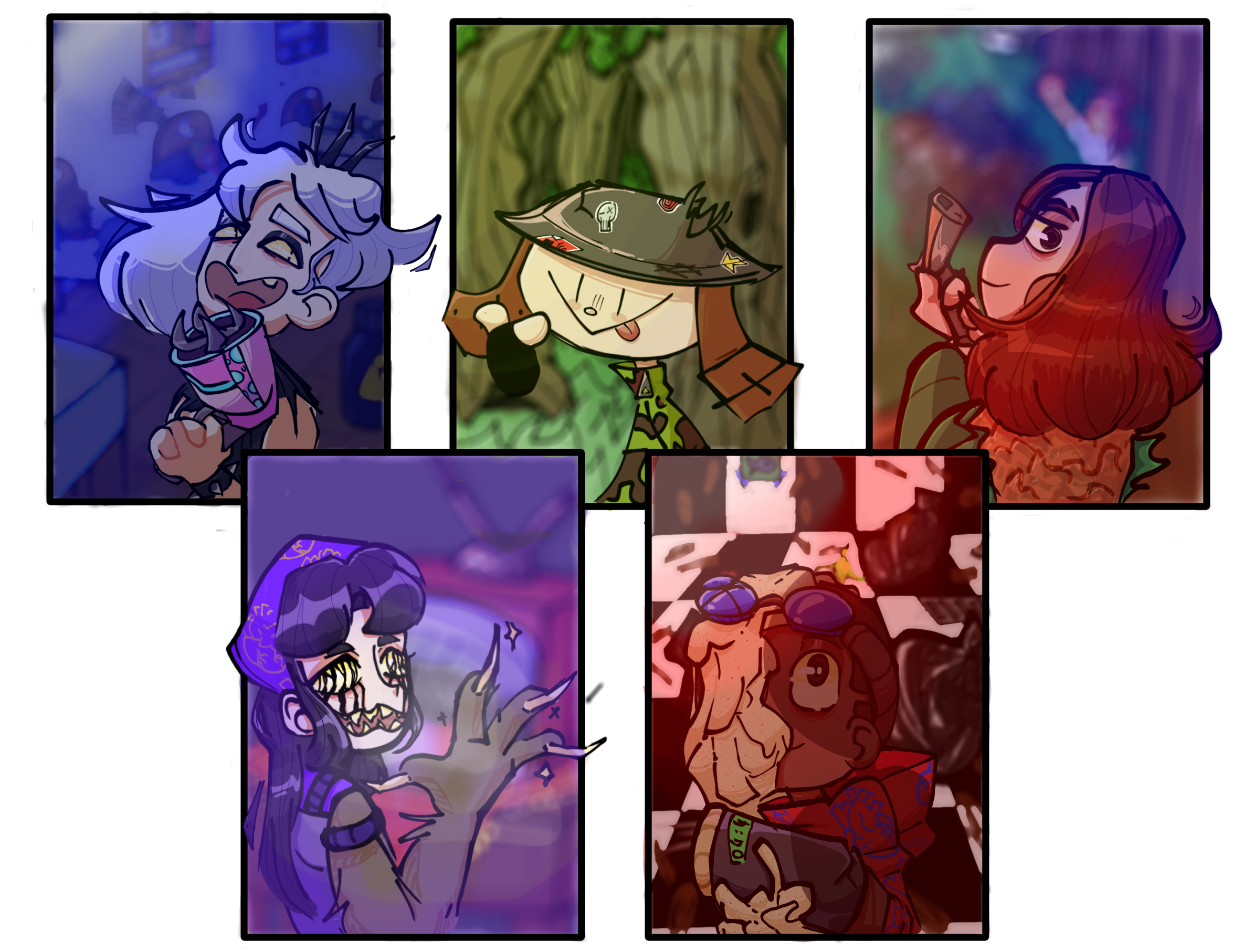 Cards of the gang - edgy version - ibisPaint