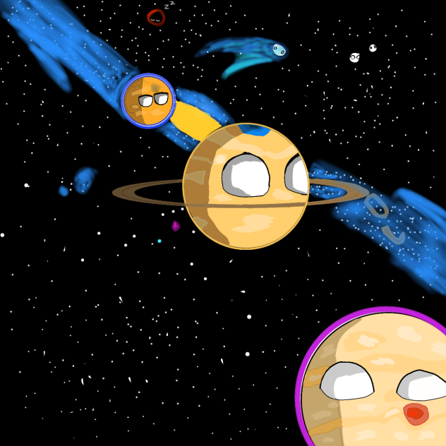 Me (Saturn), Titan and Jupiter - ibisPaint