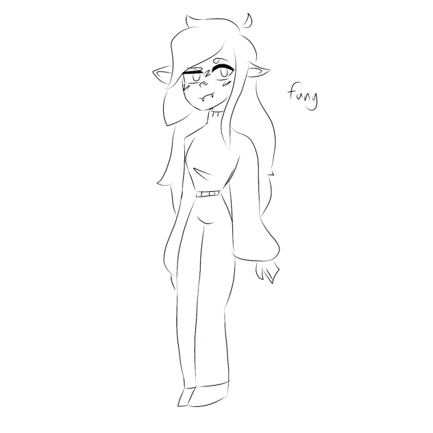 My new OC Fang (lineart) - ibisPaint
