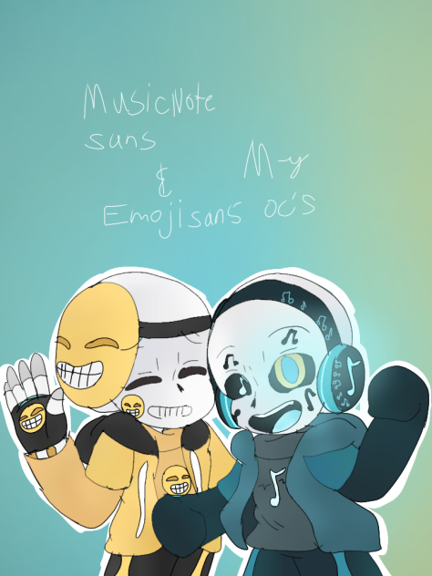 musicnote sans 💙🖤 & emoji sans💛🖤