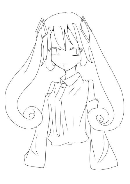 初音ミク　線画