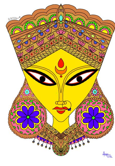Happy Durga Puja🙏🏻🙏🏻❤️(colored version)