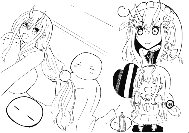 転生したらスライムだった件 シュナ 塗り絵