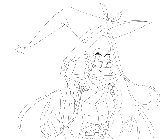 Happy Halloween line art