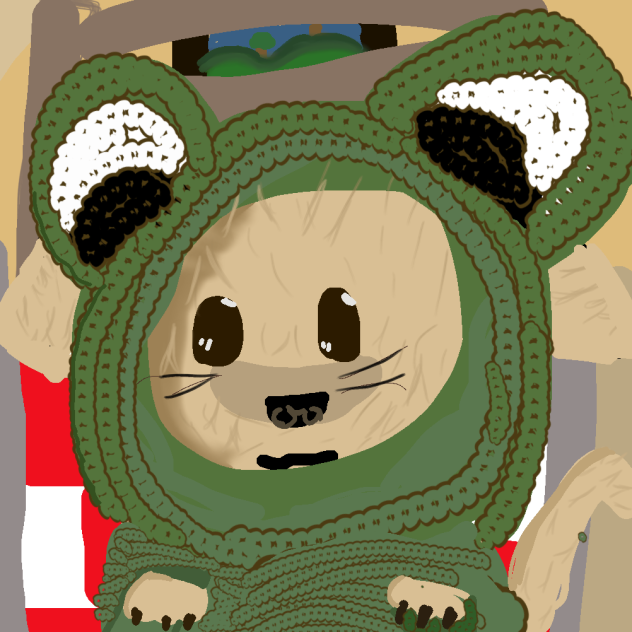 Doggo in a Froggy  hoodie 🐸