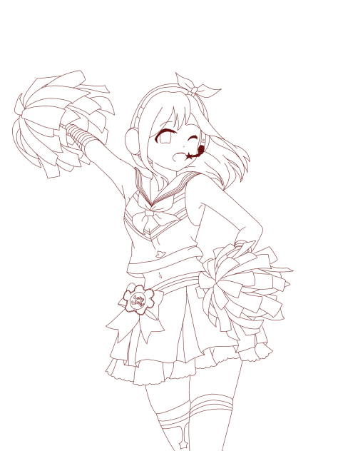 (Love Live!Sunshine!!)花丸[線画HD]