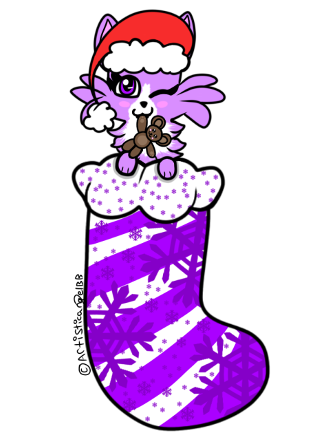 Purple Puppy In Christmas Stocking - Spe