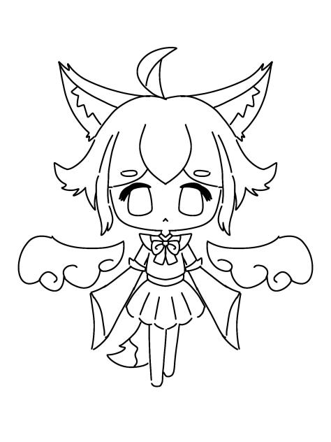 狐妖精キャラ塗り絵