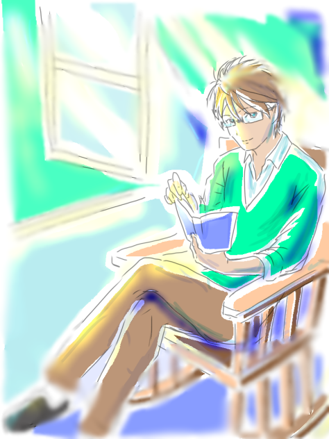 窓辺で読書