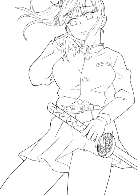 栗花落　カナヲ　線画