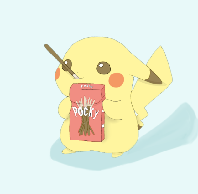Pikachu Eating Pocky ❤️