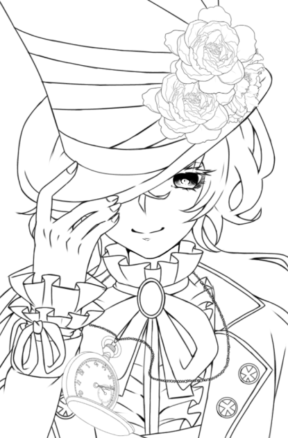 シルクハット 線画