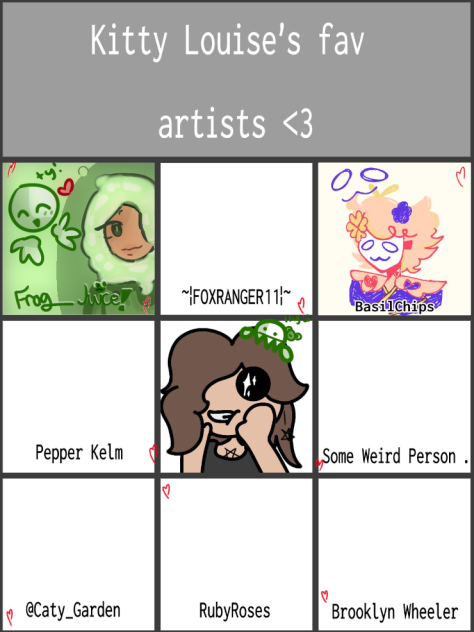 Kitty Louises Favourite Artists!!
