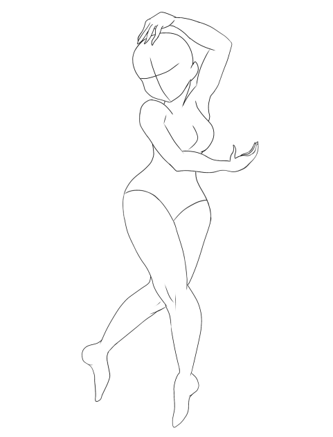 Tracing sketch Ballet pose (female)