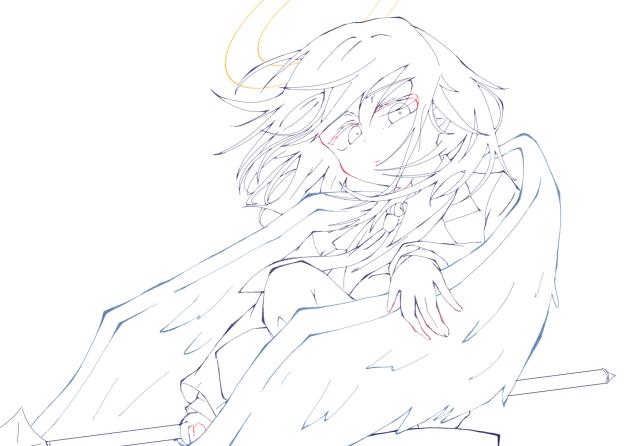 天使の悪魔　リメイク　塗り絵