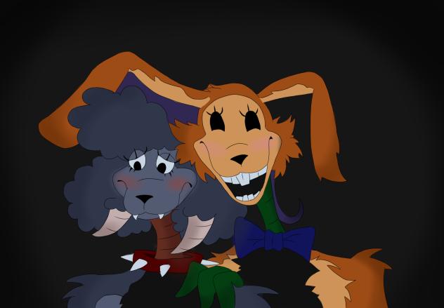 Pumpkin bunny and witch sheep