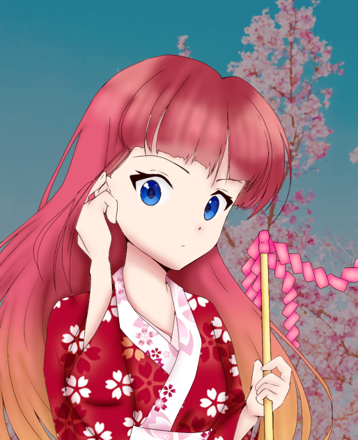 Girl in kimono