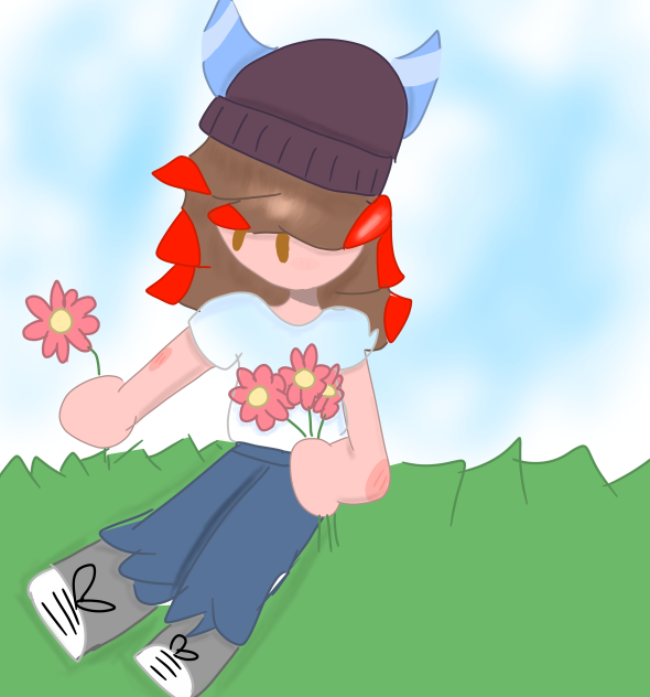 He's Picking Flowers