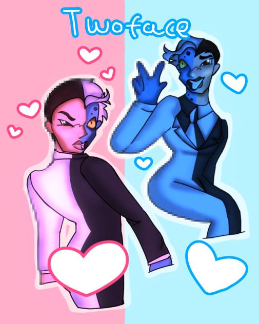 some two face drawings