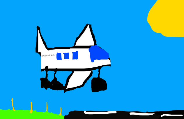 Boing-777 landing