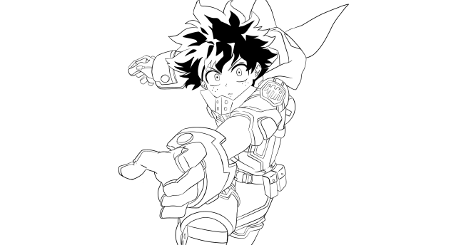 MHA whm midoriya coloring page