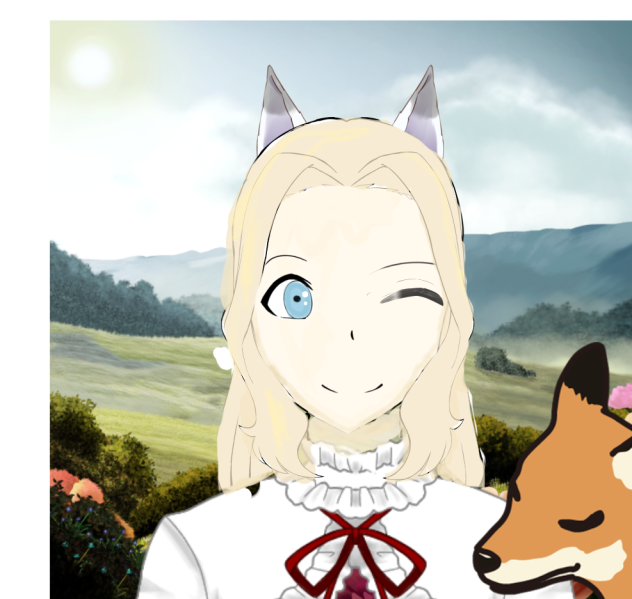 Me and Adiko in the meadow - ibisPaint