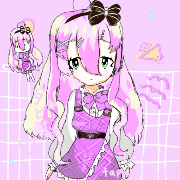 Taro flavored tapioca milk tea gal🧋 - ibisPaint