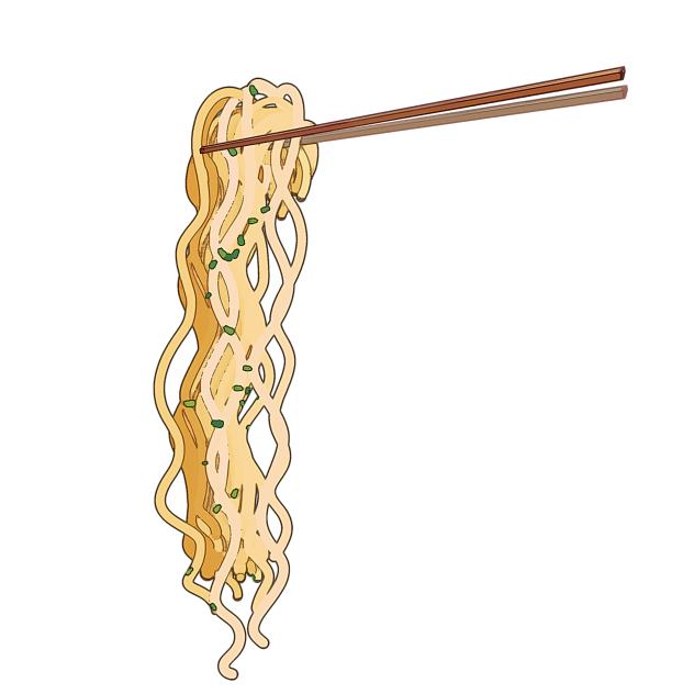 chopsticks and noodles